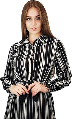 Robes longues imprimées à rayures kidwala pour femmes avec nœud sur le devant