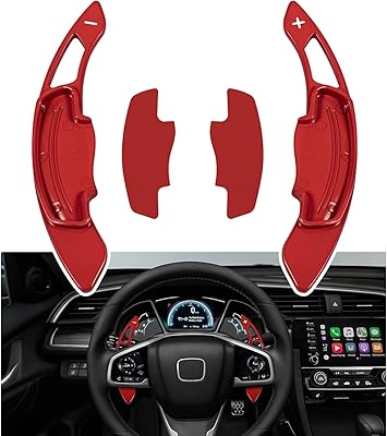 Couvercle d'extension de levier de vitesse de volant en aluminium rouge accessoires intérieurs