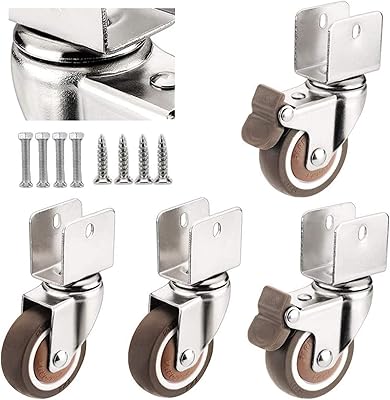 Roues pivotantes à double verrouillage de sécurité de 2" petites roues en caoutchouc