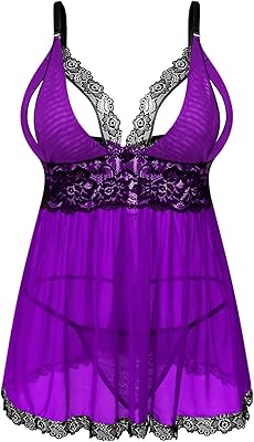 Lingerie sexy grande taille pour femme - ensemble de vêtements de nuit babydoll