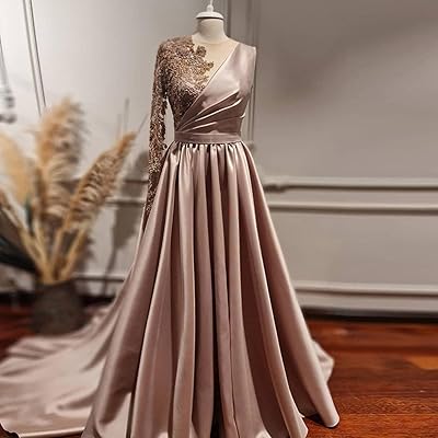 Robes de soirée de luxe en or rose pour femmes, robe de soirée