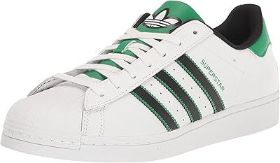 Baskets superstar pour hommes, blanc/noir/vert, 9, blanc/noir/vert