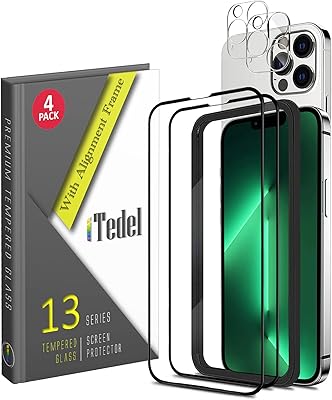 Protecteur d'écran itideal pour iphone 13 pro max avec [pack de 2] protecteur