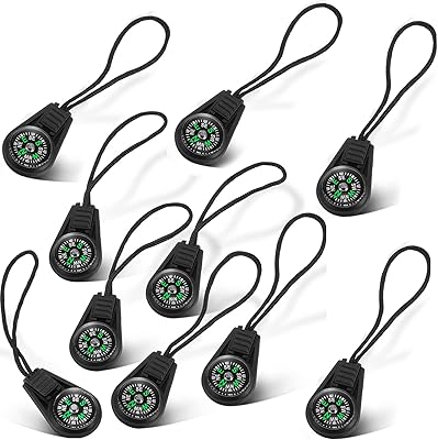 Mini boussole de survie, 10 pièces boussole de poche avec chaîne pour camping