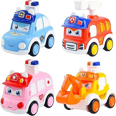 4 pièces jouets de voiture rétractables adaptés aux enfants de 3