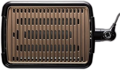 Gril électrique sans fumée george foreman 25850, gril intérieur avec bac d'égouttement intégré