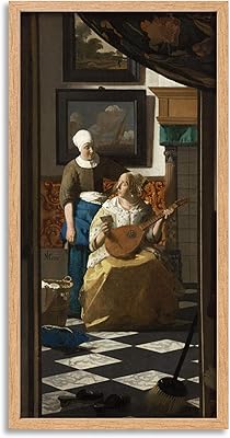 Johannes vermeer de liefdesbrief affiche murale longue encadrée pour femme 25"