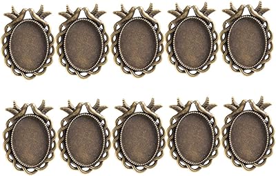 Kohili 50 pièces pendentif en métal antique colliers boucles d'oreilles colliers broche cadre