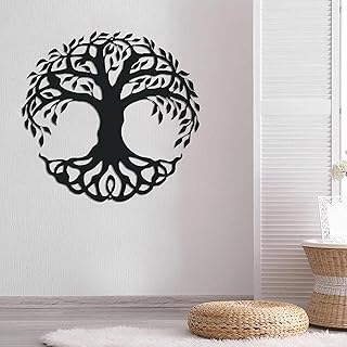Art mural arbre de vie, décoration murale de jardin classique, sculpture en métal, art en métal pour décoration intérieure et extérieure (28 x 28 cm). Diaytar : Parce que vous méritez le meilleur sans vous ruiner