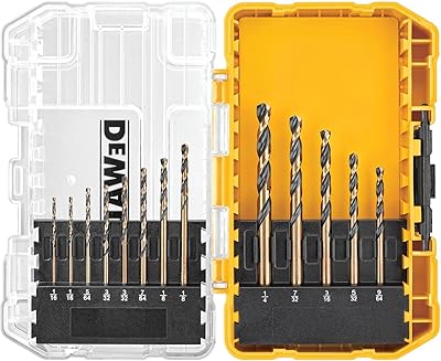 Jeu de forets à oxyde noir dewalt avec embouts pilotes, 13 pièces, dw1163