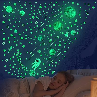 Mikakoz autocollants muraux de plafond étoiles qui brillent dans le noir, 849 pièces