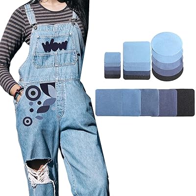 Goodrun 20 pièces patchs à repasser pour jeans en denim, kit de réparation