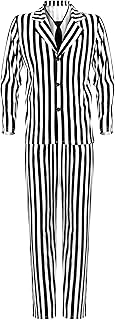 Costume d'halloween à rayures noires et blanches pour hommes, costume de personnage de film de bande dessinée d'horreur, costume de cosplay effrayant vertical. Shopping en ligne au Sénégal ? Pensez Diaytar !