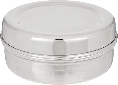 Récipient de rangement en acier raj, 9 cm, argent, pdd006, 1 pièce