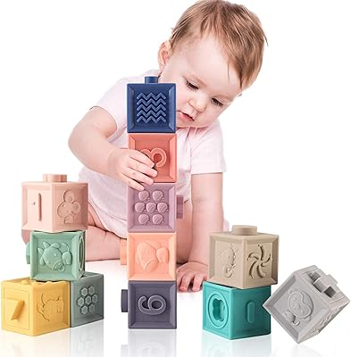 Blocs de construction souples mother anna pour bébés jouets de bain sensoriels