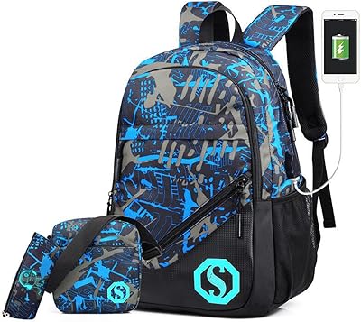 Ensemble de sacs à dos d'école pour garçons et filles avec port