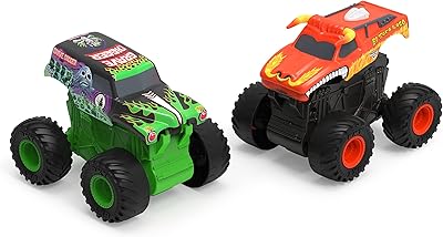 Monster jam trucks, paquet de 2 monster trucks officiels griff digger et el