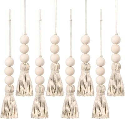 Ensemble de couronnes de perles en bois sioruru 8 pièces, frange de perles