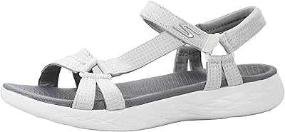 Sandales de sport on the go 600-brilliance pour femmes, blanc/gris, 11 m us