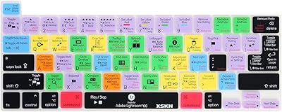 Couverture de clavier en silicone xskn raccourcis et langues pour macbook pro 13,3