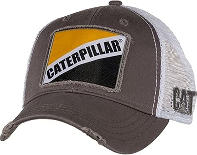 Chapeau à patch chenille en sergé gris, gris, taille unique