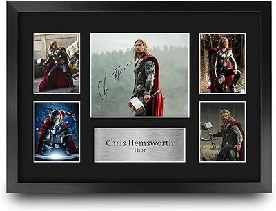 Hwc trading fr a3 chris hemsworth thor présente une photo autographe imprimée