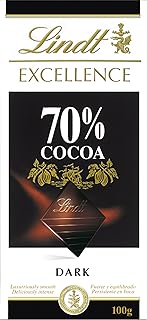 Barre de chocolat noir lindt excellence 70 % cacao, 100 grammes