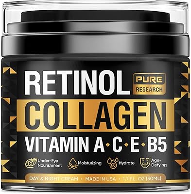 Crème anti-âge pour le visage au collagène et au rétinol pure research