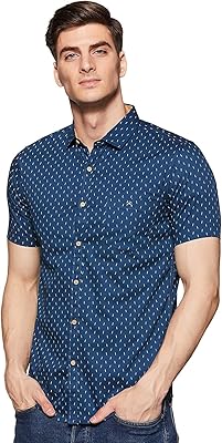 Chemise décontractée imprimée à manches mi-longues coupe régulière hammersmith pour hommes (style 1102-a)