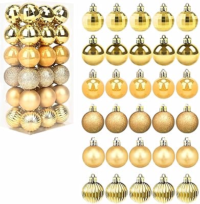 Boules de noël 2023 couleur or, 36 pièces/40 mm, petites boules de sapin