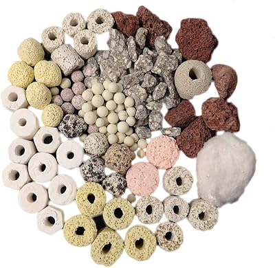 Yhome mall 500g ensemble de boules biologiques en céramique filtre d'aquarium média poreux
