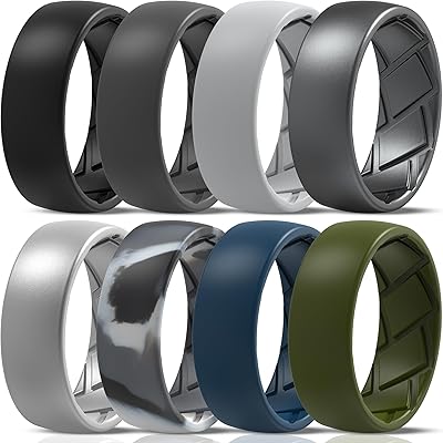 Bague en silicone saco band pour homme - 8 mm de largeur