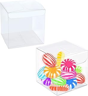 Coffrets cadeaux transparents 12x12x14cm, 12 pièces coffrets cadeaux en pvc transparent pour macarons, cupcakes, bonbons, biscuits, cadeaux de décoration, mariage, baby shower (base argentée). La marketplace qui fait du bien à votre budget : Diaytar