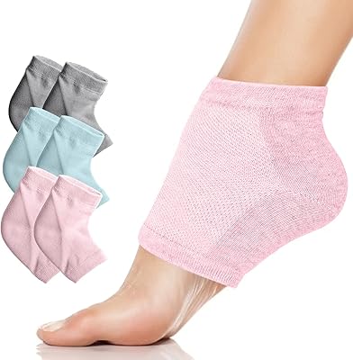Chaussettes à talons hydratantes de delfino, 3 paires de chaussettes de spa rembourrées