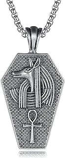 Collier pendentif anubis égyptien pour homme - pendentif ankh égyptien, amulette de protection