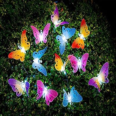 Guirlande solaire d'extérieur en forme de papillon de pérouse guirlande lumineuse à 12
