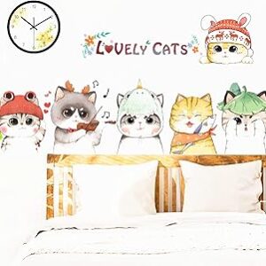 Autocollant mural chat mignon bricolage papier peint pour chambre d'enfants autocollants muraux amovibles et imperméables. Votre satisfaction, notre priorité chez Diaytar
