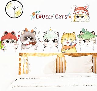 Autocollant mural chat mignon bricolage papier peint pour chambre d'enfants autocollants muraux amovibles