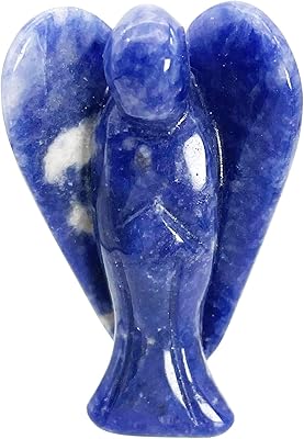 Hslutiee 5 cm cristal de guérison gardien prière ange figurines sculptées à la main ailes d'anges de la paix reiki poche pierre statue, sodalite. Diaytar Sénégal : Des produits pour toute la famille à prix cassés