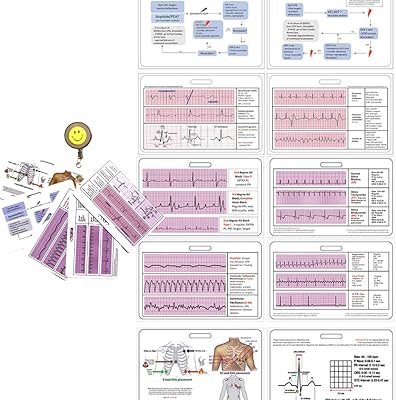 Cartes de marque-pages d'allaitement momozed ekg - rythme cardiaque de télémétrie, ecg, acl