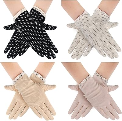 4 paires de gants d'été pour femmes, protection solaire et uv, gants antidérapants