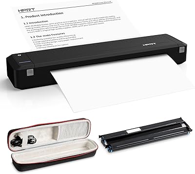 Imprimante bluetooth portable sans fil hprt + étui ruban de voyage