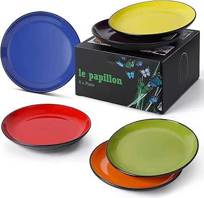 Ensemble d'assiettes en grès miami 6 pièces collection le papillon