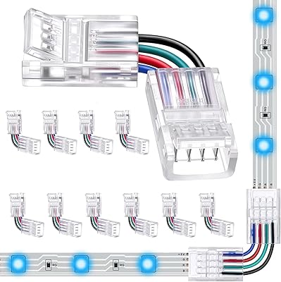 Connecteurs de bande lumineuse led rvb à 4 broches en forme de l