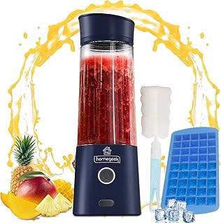 Mélangeur portable home geek, presse-agrumes électrique 400 ml avec 6 lames et presse-agrumes