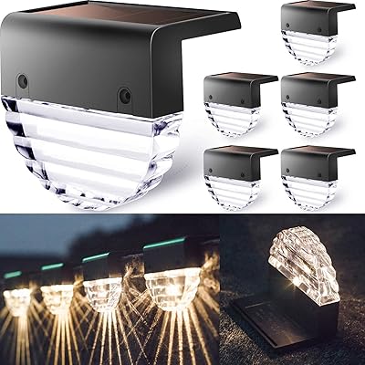 Pack de 6 lampes solaires pour terrasse, lumières extérieures pour décoration de clôture