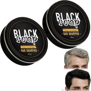 Savon d'épilation naturel gris ee, savon de couverture des cheveux gris, barre de savon d'épilation grise, barre de savon compressée assombrissant les cheveux, shampoing en barre de couverture grise, barre de shampoing assombrissant pour cheveux gris (2 pièces). Faites-vous plaisir sans culpabiliser avec Diaytar
