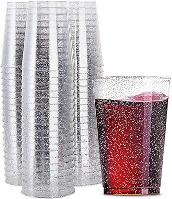 Gobelets en plastique gobelets en plastique transparent à paillettes argentées de 10