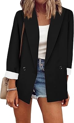Veste blazer décontractée à manches longues pour femme, grande taille, couleur unie