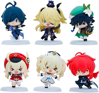 Ensemble de 6 figurines d'action animées genshin impact en pvc